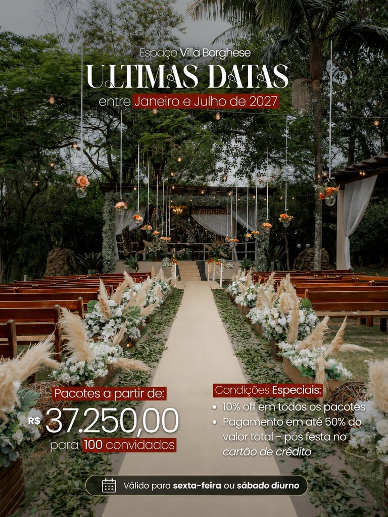 Espaço Villa Borghese - Casamento em 2027 a partir de R$37.250