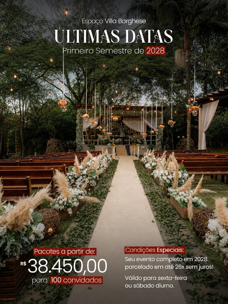 Espaço Villa Borghese - Casamento em 2028 a partir de R$38.450